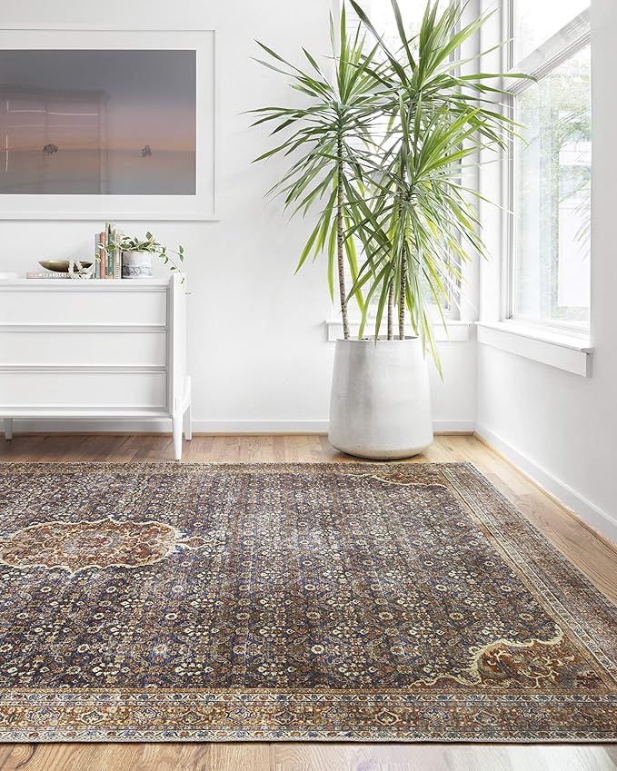 Loloi Layla Collection LAY-09 Cobalt Blue/Spice 2'-3" x 3'-9" .13" Thick Accent - Image 9