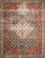 Loloi Layla Collection LAY-05 Ocean/Multi 9'-0" x 12'-0" .13" Thick Area Rug - Image 3