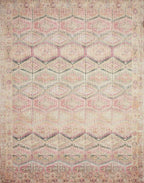 Loloi Layla Collection LAY-17 Pink/Lagoon 2'-6" x 9'-6" .13" Thick Runner Rug - Image 2