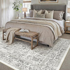 Black Area Rug 5x7 Machine Washable Vintage Living Room Distressed Non Slip - Image 6