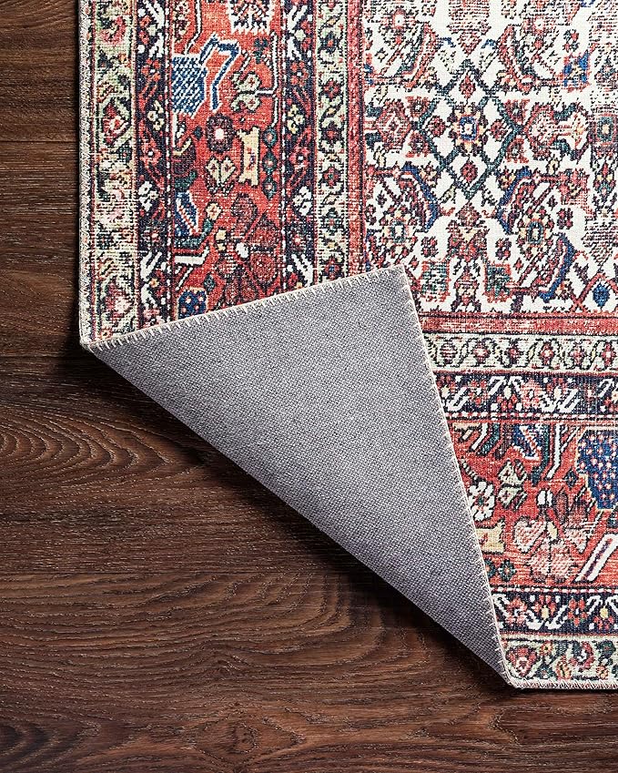 Loloi Layla Collection LAY-12 Ivory/Brick 3'-6" x 5'-6" .13" Thick Accent Rug - Image 7