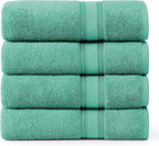 LANE LINEN Large Teal Cotton Bath Sheets, 4 Piece Set, Quick Dry, Super Soft by LaneLinen