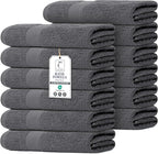 Commercial Bulk Pack of 12 Bath Towels – 100% Cotton Terry 24" x 48" – Ideal by TEXCRAFT