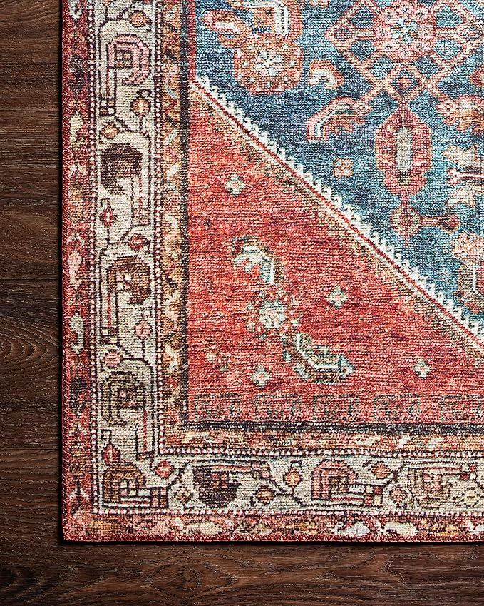 Loloi Layla Collection LAY-10 Marine/Clay 7'-6" x 9'-6" .13" Thick Area Rug - Image 7