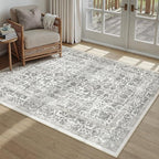 Black Area Rug 4x6 Office Entryway Rug Machine Washable Kitchen Vintage by PureCozy