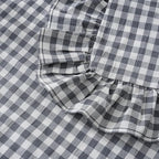 2 Pack Grey/White Plaid Ruffled Throw Pillow Sham 20 x20 inches, Washed Cotton - Image 7