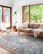 Loloi Layla Collection LAY-10 Marine/Clay 7'-6" x 9'-6" .13" Thick Area Rug by Loloi