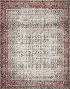 Loloi Layla Collection LAY-12 Ivory/Brick 5'-0" x 7'-6" .13" Thick Area Rug - Image 4