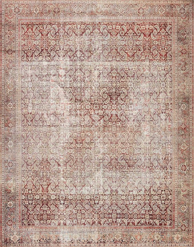 Loloi Layla Collection LAY-11 Cinnamon/Sage 9'-0" x 12'-0" .13" Thick Area Rug - Image 4